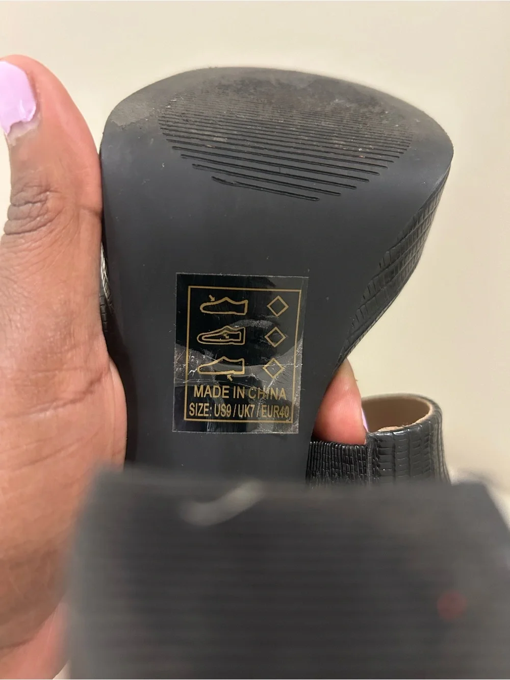Black Platform Block Heel Sandals Qupid